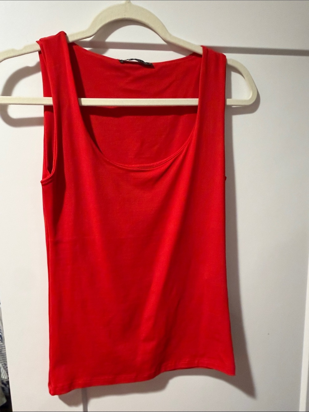 Zara Bright Red Scoop Neck Tank Top